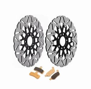 Front Rear Brake Rotors & Pads for Harley Dyna FXDL Low Rider FXDF Fat Bob 08-17 - Picture 1 of 12