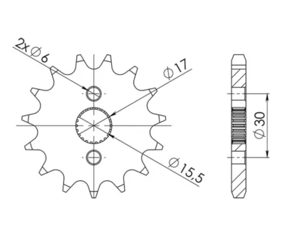 428 Teeth 15 Step Sprocket for Honda XR R 70 2000-2003 / CR 85 R 2005-2007 - Image 1 of 3