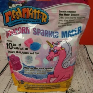 NEW Mad Mattr Unicorn Sparkle Mattr 10oz Pink Blue White Dough Glitter Mold Tool - Picture 1 of 5