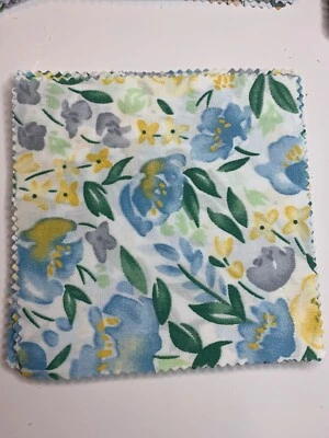 20 - 5" x 5" Moda Fabric Squares( Blue , White & Yellow - Image 1 of 2