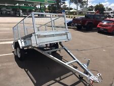 7x4 Single Axle Galvanised Box Trailer 750kg ATM with 600mm mesh cage