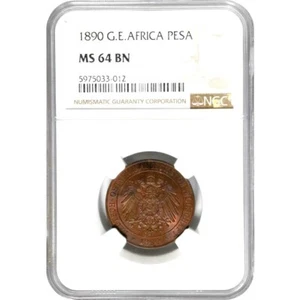 1890 German East Africa Pesa, NGC MS 64 - Picture 1 of 2