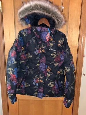 Chaqueta Columbia Lay D Down II para mujer nueva con etiquetas, negra floral - venta al por menor $230 Foto 1 de 4