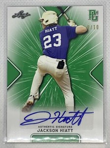 2021 LEAF PERFECT GAME GREEN JACKSON HIATT PAPER RC AUTO # 9/10