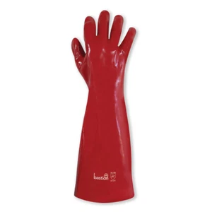 12 Pairs Bastion PVC Red 45cm Long Chemical Gloves - X Large/10 - Picture 1 of 1