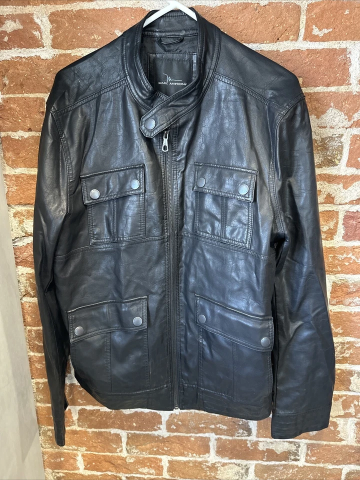 Marc Anthony 仿皮夹克,尺寸 L — 第 1/4 张图片