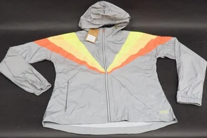 New! GOFLUO Florence Jacket Size Small Gray Reflective Hooded Wind Jacket Unisex - Picture 1 of 7
