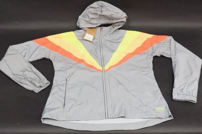 New! GOFLUO Florence Jacket Size Small Gray Reflective Hooded Wind Jacket Unisex - Image 1 of 4
