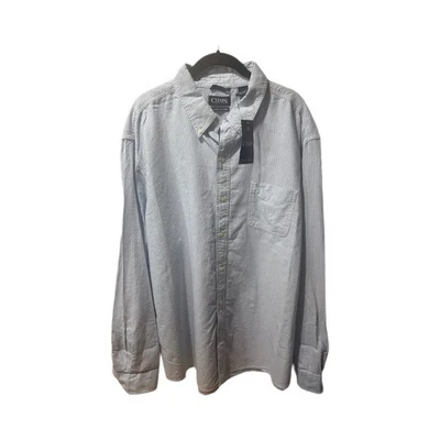 Chaps Classic Oxford Shirt XXL NWT Blue Striped Button Up 100% Cotton - Image 1 of 3