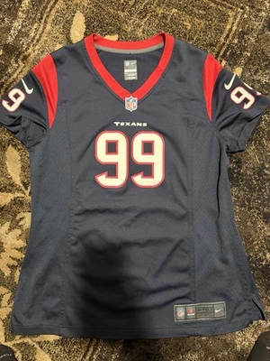 Camiseta deportiva de fútbol americano JJ Watt #99 de los Houston Texans Nike en el campo para mujer L azul marino de la NFL Foto 1 de 4