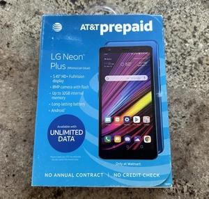 ATT AT&T LG Neon Plus 32GB Prepaid Smartphone Blue 5.45" 8MP Brand New - Picture 1 of 3
