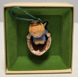 Hallmark 1979 Angel Delight Walnut Shell Little Tree Trimmer Ornament in Box - Picture 1 of 5