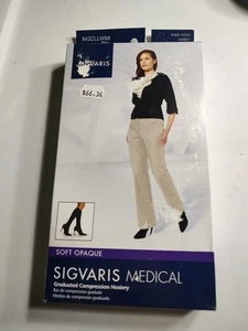 Sigvaris Mujer Negro Suave Opaco Hasta la Rodilla Puntera Cerrada 20-30 mmHG Talla Grande LL - Imagen 1 de 9