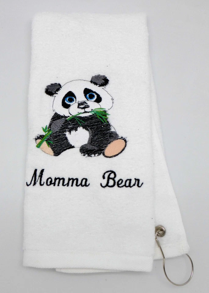 Toalla de golf/boliche bordada personalizada oso panda Foto 1 de 1