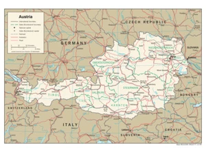 Austria Road Highway Transportation Map Country Nation Poster Print - Picture 1 of 1