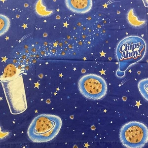 Chips Ahoy Fabric Material 31”x98” Partial Flat Sheet Springs Cookie Star EUC - Picture 1 of 8
