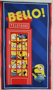 Minions Fabric Panel British Invasion Cotton Quilting Treasures 23 X 41 Inches - Picture 1 of 2