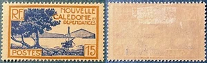 New Caledonia 1928 15c Bay Pointe Sc-141 Blue-Light brown MVLH OG #BB11 - Picture 1 of 1