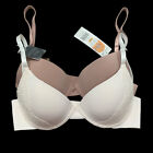 Sophie B Bra 34A Lightly Padded Under Wire Set Of 2 Bras Cream & Taupe BRAND NEW