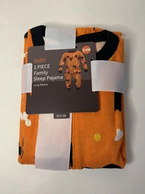 Halloween Pumpkin Jack o Lantern, Ghost, Moon 1 piece Sleep Pajama 3/6M - Image 1 of 4