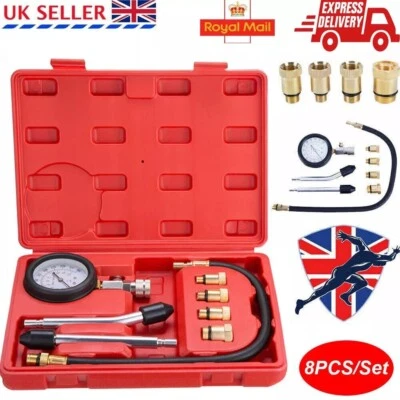 Petrol Engine Cylinder Pressure Tester for Car Compression Test Gauge Kit Set - Image 1 of 4