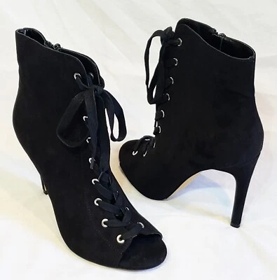 NOVO Black Mix No. 6 "camurça" biqueira aberta com cadarço espartilho fribeth salto alto tamanho. 9 - Imagem 1 de 4