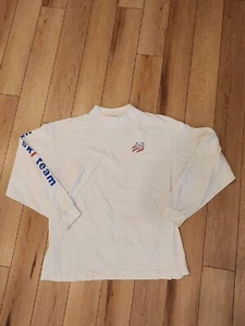 T-shirt vintage 2002 da uomo XL US Ski Team Olympic manica lunga collo a tartaruga - Foto 1 di 6