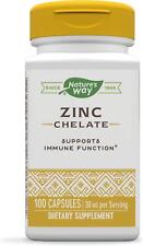 Nature's Way quelato de zinc 30 mg 100 cápsulas, cabello, piel y uñas, sistema inmunológico