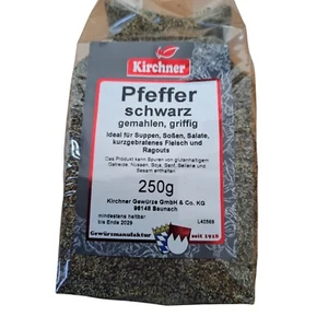 250g Kirchner Pfeffer schwarz gemahlen griffig,  Gewürz, Gewürzpfeffer - Bild 1 von 2