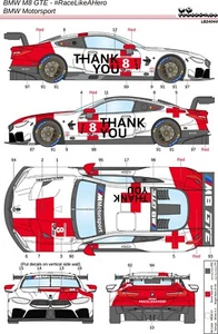LB Production 1/24 BMW M8 GTE - #RaceLikeAHero BMW Motorsport #8 Decal LB24044 - Picture 1 of 3