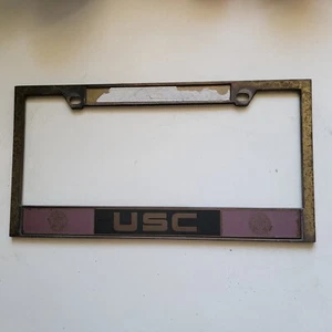 USC Bronze Metal License Plate Frame Front Or Rear California School - Picture 1 of 2