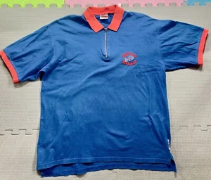Vintage 90s The Edge NFL Buffalo Bills Polo Shirt Zip Up L Football Embroidered - Picture 1 of 5