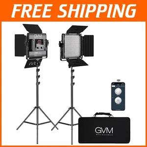 GVM 2-Pack LED Video Lights with Digital Display & Carry Bag for Photography - Picture 1 of 10