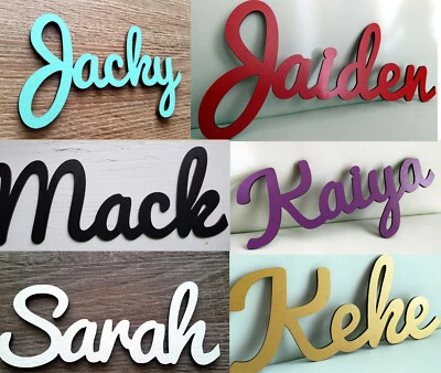 Wooden name sign for kids bedroom door nursery personalised room plaque custom - Image 1 of 4