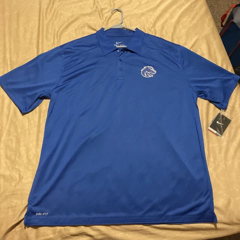 Nike Boise State Broncos Blue Dri-Fit Polo Shirt Men’s XL Football NWT Cover