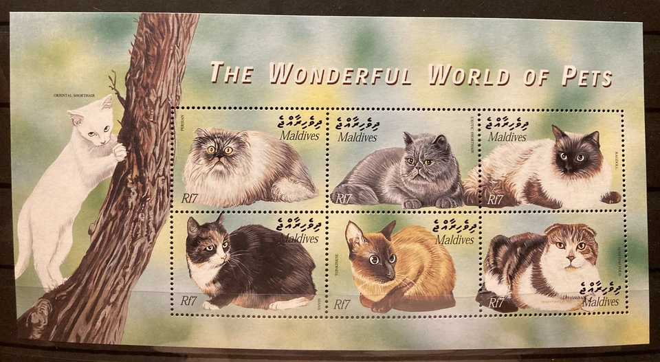Maldives, cats S.C.#2614 S.C.V.$7.25 , MNH, sheet of 6   issued in 2002 - Image 1 of 1