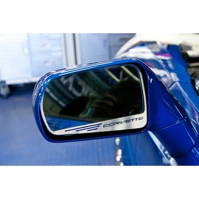 Side View Mirror Trim w/Black CF Inlay&"Corvette" for 2014-17 Corvette Stingray - Image 1 of 4