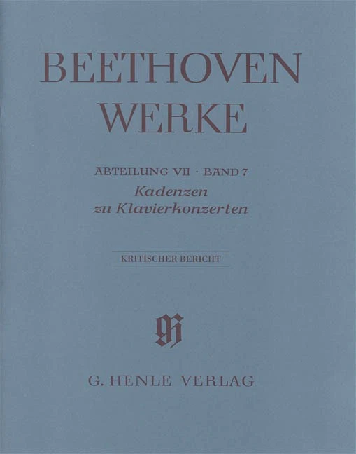 Beethoven Cadenzas in Piano Concertos Abteilung VII Vol 7 Sheet Music Henle Book - Image 1 of 1