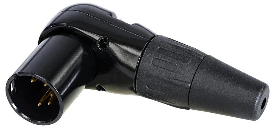 REAN - Soket dan Plug XLR 5 Pin Sudut 90 Darjah, Sentuhan Bersalut Perak - Image 1 of 1