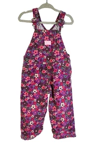 Mono de pana Osh Kosh B'Gosh niñas 18 Mos rosa floral pantalones entrepierna a presión - Imagen 1 de 8