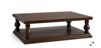 Mesa de centro Pottery Barn Lorraine Grand rústica marrón 60 longitud artículo #4381874 Foto 1 de 4