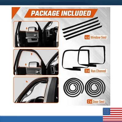 8PCS/Set Door Weatherstrip Seal Kit For 1983-1994 Chevy S10 Blazer GMC S15 Upgra - Image 1 of 4