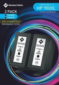 Fast Shipping Member's Mark HP 902XL 2-Pack Black ink Cartridges Member's Mark - Picture 1 of 2