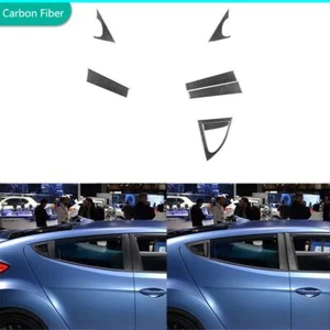 7Pcs Real Carbon Fiber Exterior Trim Kit Pillar Cover For Hyundai Veloster 12-17 - Picture 1 of 15