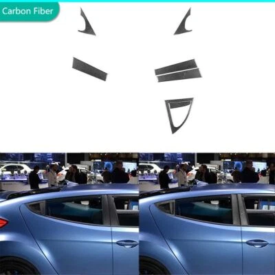 7Pcs Real Carbon Fiber Exterior Trim Kit Pillar Cover For Hyundai Veloster 12-17 - Image 1 of 4