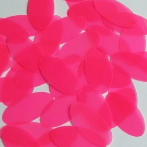 Lentelleras reversibles mate transparente brillante mate brillante rosa fluorescente de 1,5" lentejuelas ovaladas - Imagen 1 de 2