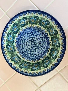 Polish Pottery Unikat Rimmed Soup Bowl 9-1/4" Hand Made In Poland Pre-Owned - Picture 1 of 5