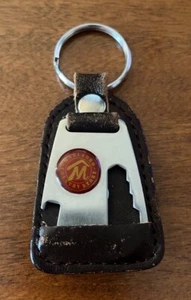 Vintage Marlboro Country Store Key Ring Chain Bottle Opener Tool Leather Metal - Picture 1 of 5