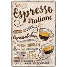 Blechschild Lustiger Kaffee Spruch "Espresso Italiano“ Geschenkidee Deko