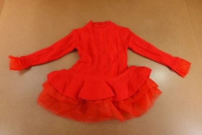 Mia Belle Girls Size XL (12) Red Cable Knit Mock Neck Tutu Sweater NWT - Image 1 of 4